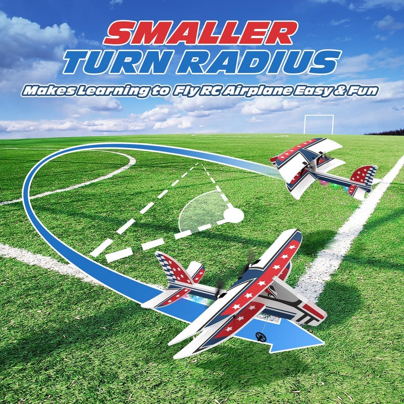 DEERC RC Plane, 2.4GHZ Remote Control Airplane W/ 3 Batteries & 6-axis Gyro Stabilizer, 2CH RTF RC Glider Toy for Beginners Kids Boys Girls Adults - Image 5